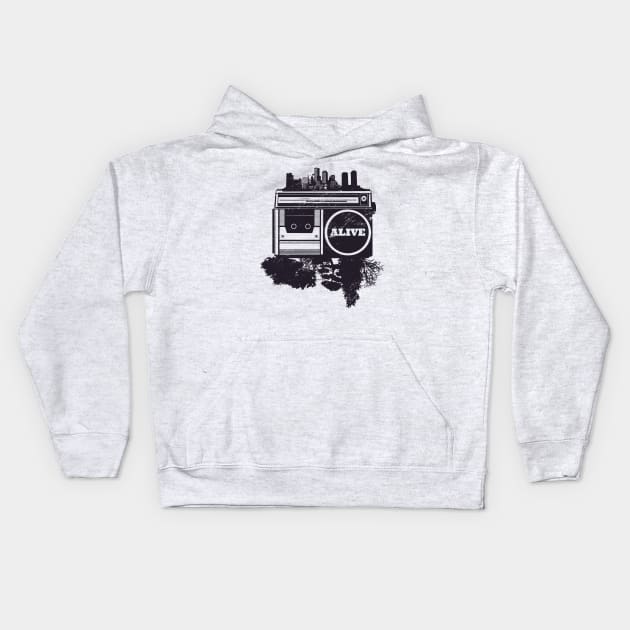 Cool hip hop city skyline Kids Hoodie by LR_Collections